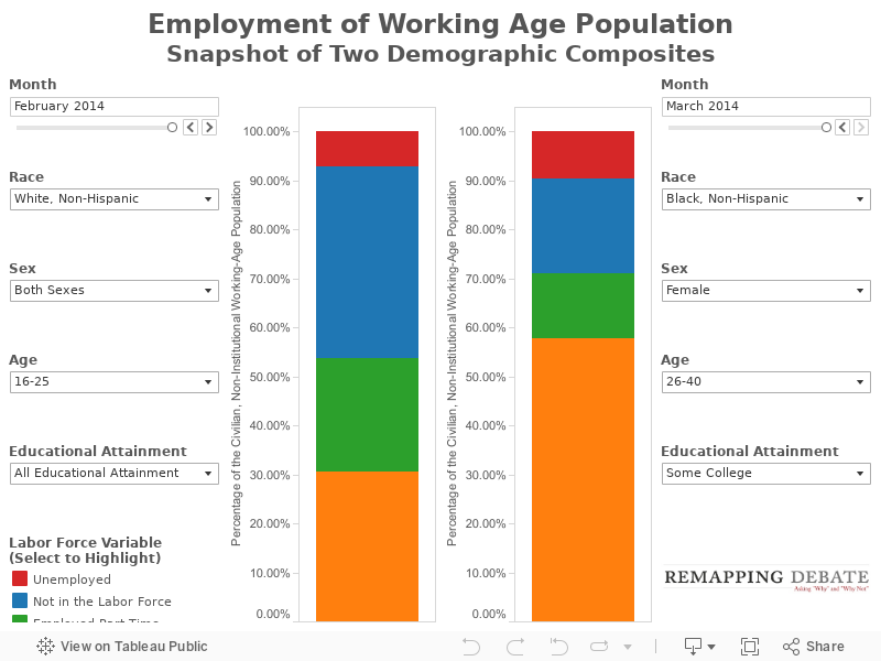 Employment of Working Age PopulationSnapshot of Two Demographic Composites 