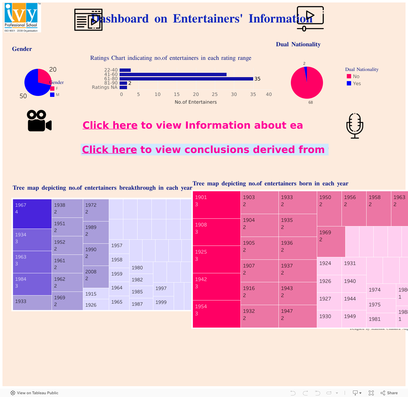 Screenshot of a dashboard from the IronViz submissions
