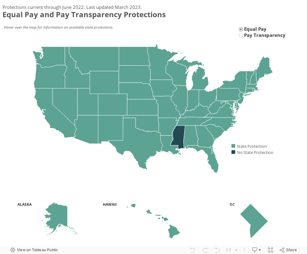 Protections current through June 2022. Last updated March 2023.Equal Pay and Pay Transparency Protections 