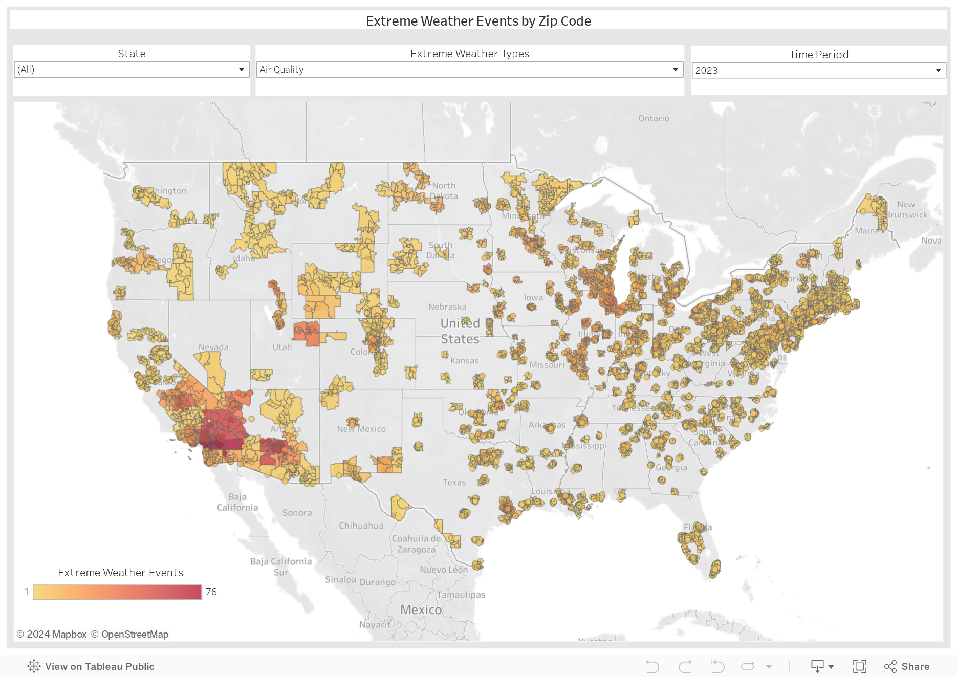Extreme Weather Events by Zip Code 