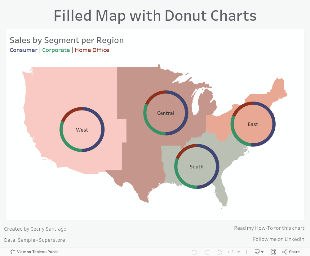 Donut Map Dashboard 