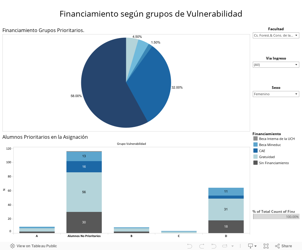 Financiamiento según grupos de Vulnerabilidad 