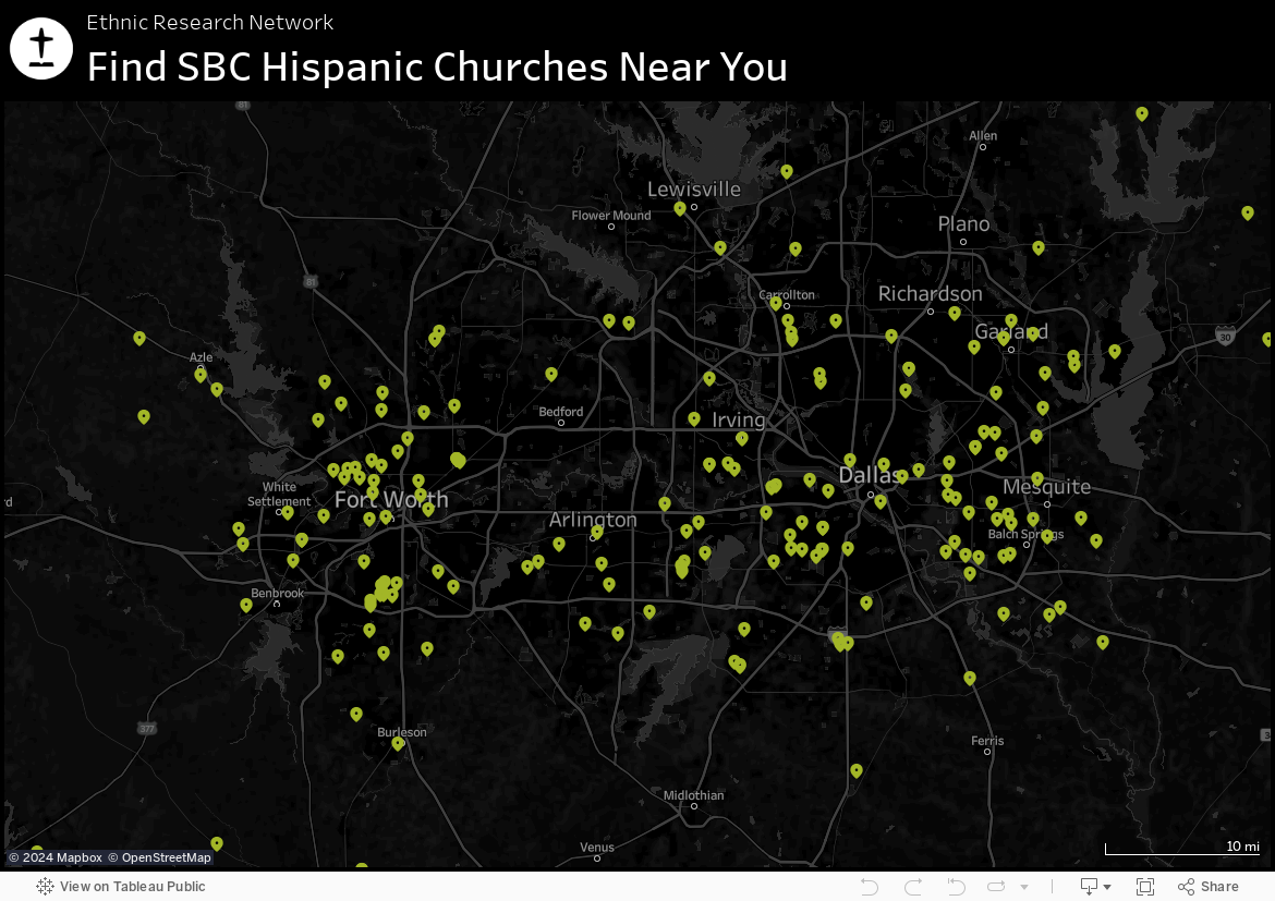 Find SBC Ethnic Churches Near Me Dashboard 