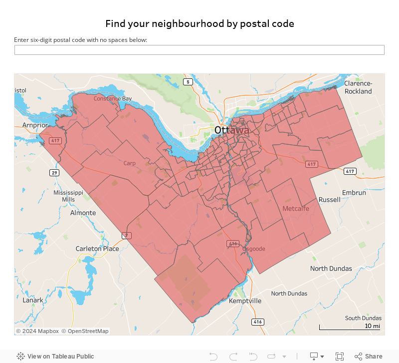 Find your neighbourhood by postal code 