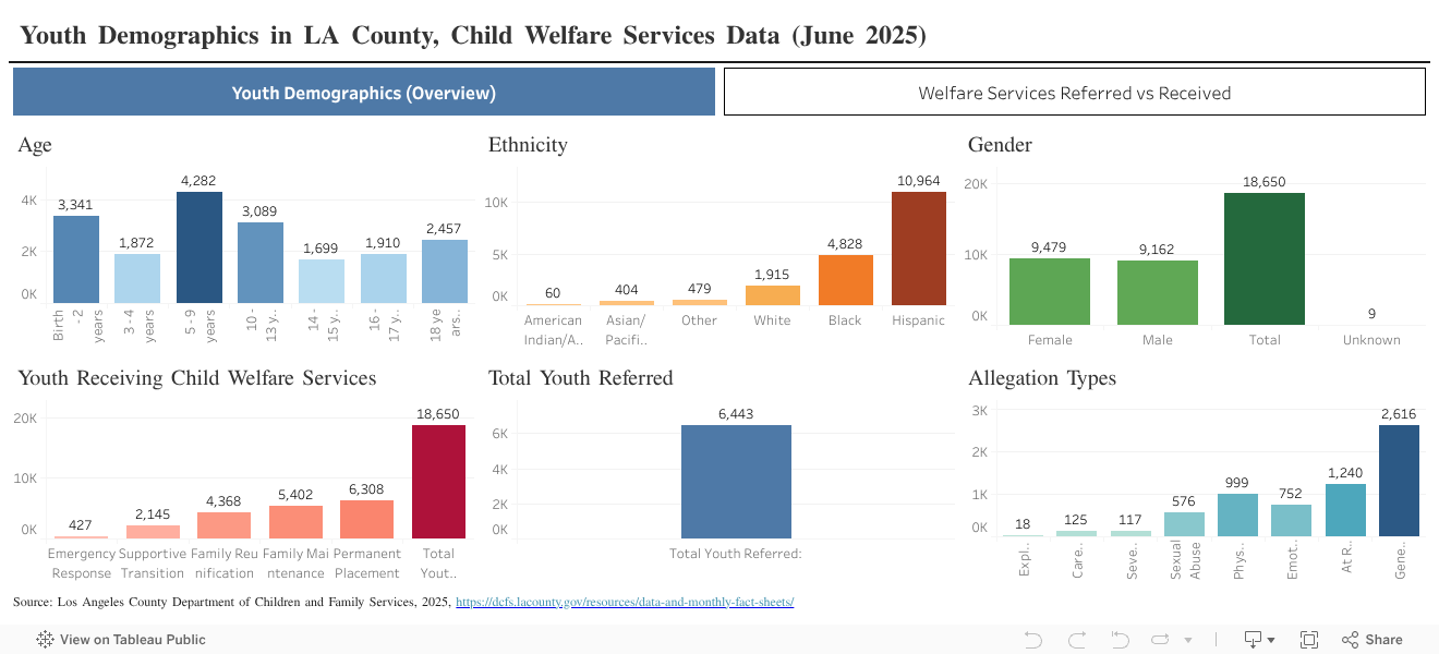 Youth Demographics in LA County, Child Welfare Services Data (June 2025) 