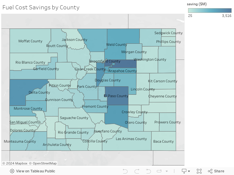 Fuel Cost Savings by County 