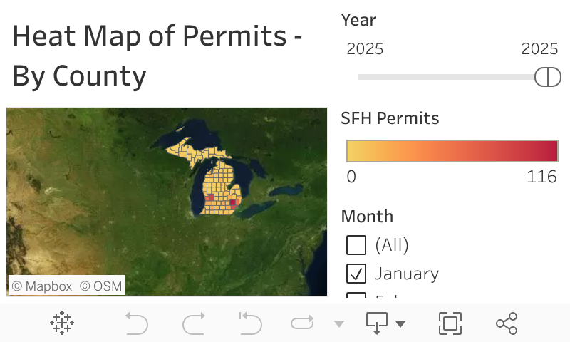 Heat Map of Permits - By County 