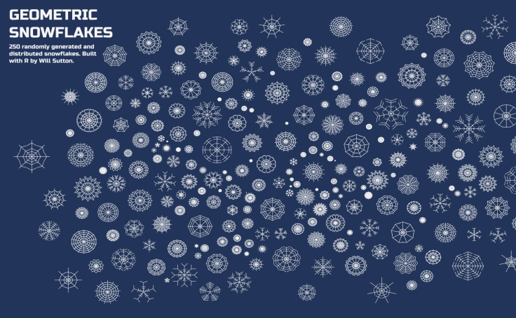 Geometric Snowflakes | 2022 | Random Number Generated Art