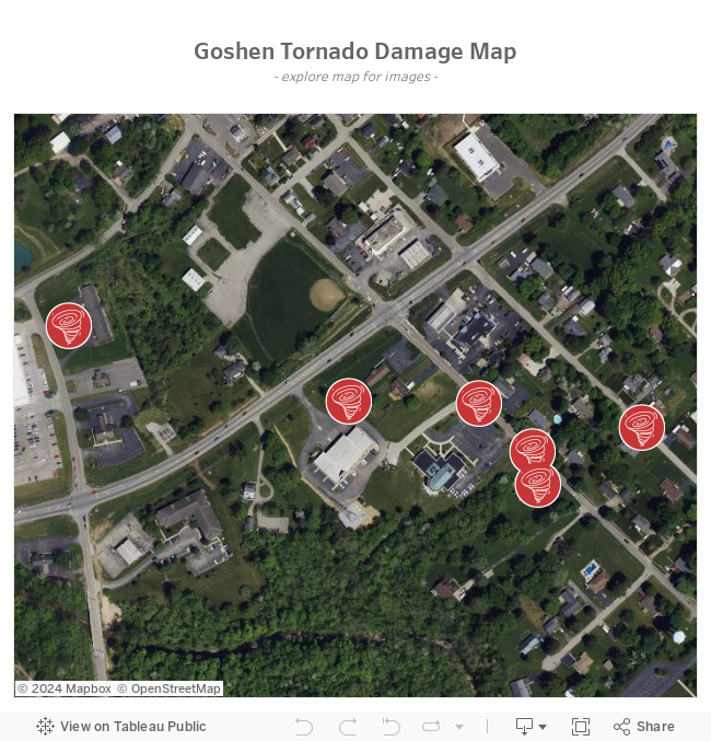 Goshen Tornado Damage Map 