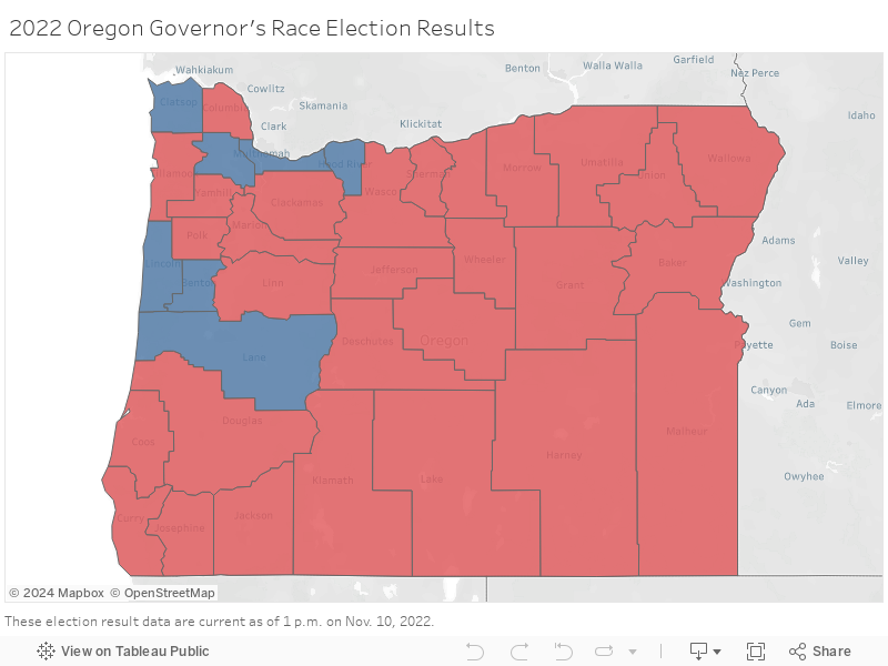 2022 Oregon Governor's Race Election Results 