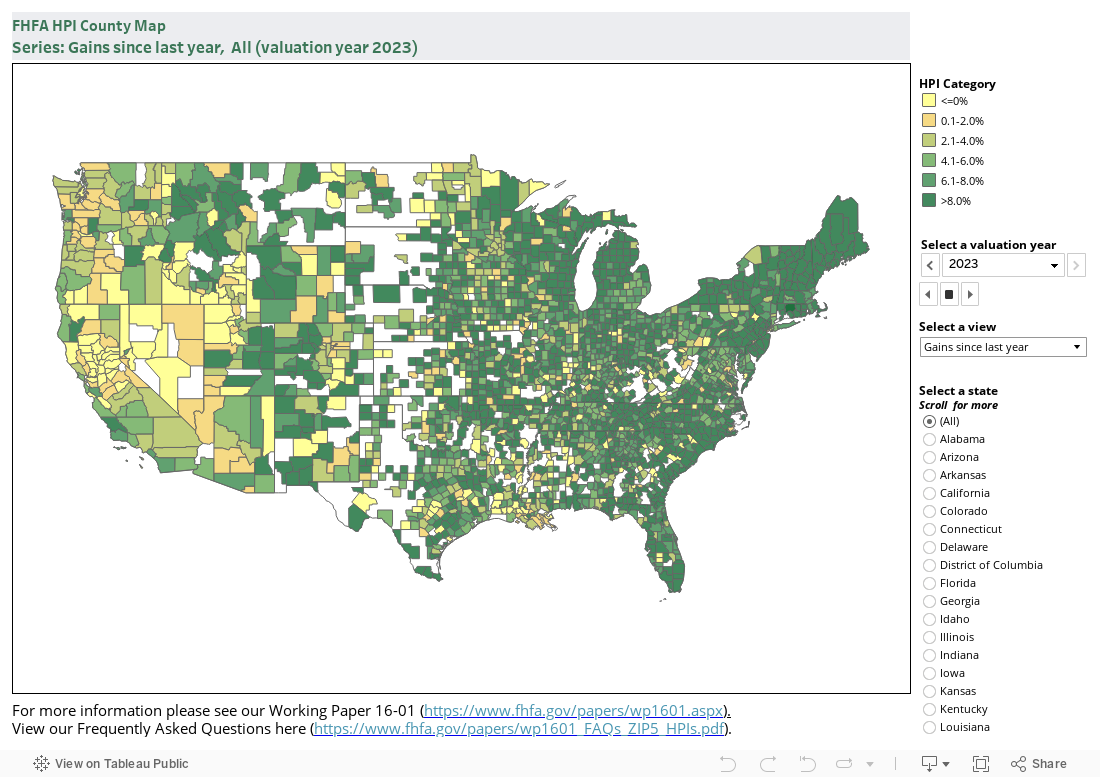 FHFA HPI County Map 