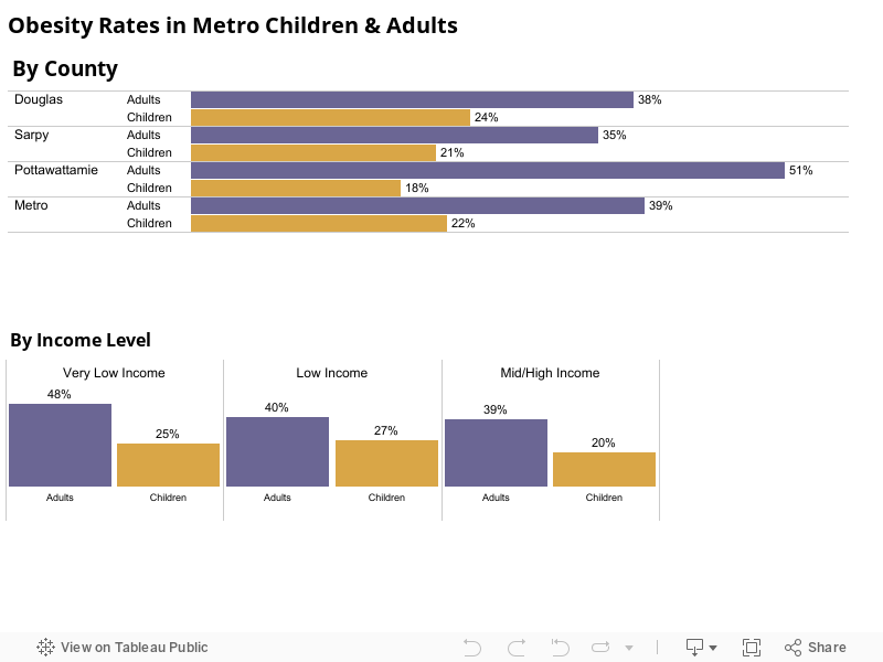 Obesity Rates in Metro Children & Adults  