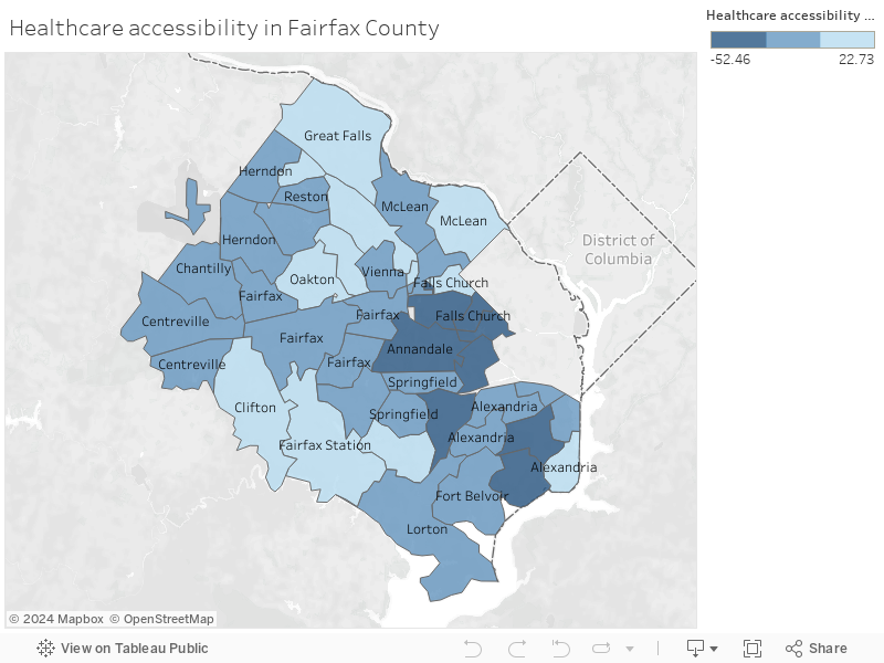 Healthcare accessibility in Fairfax County 