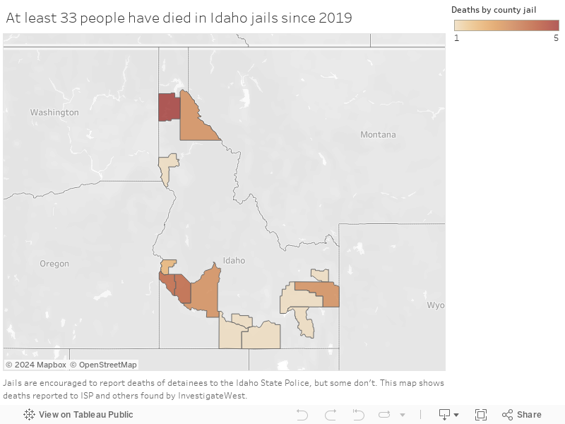 At least 33 people have died in Idaho jails since 2019 