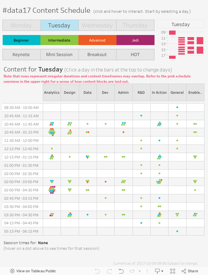 #data17 Content Schedule  (click and hover to interact. Start by selecting a day.) 