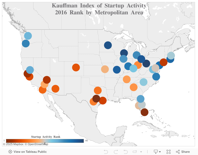 Kauffman Index - 2016 - Startup - Metro Map - Rank 