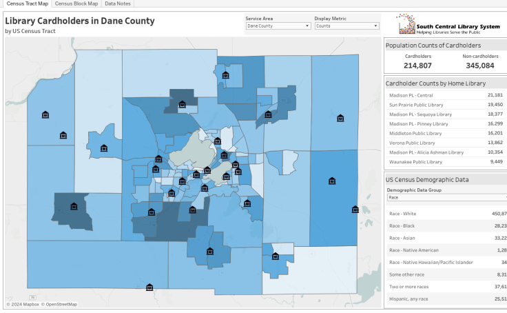 Library Cardholders in Dane County dashboard thumbnail