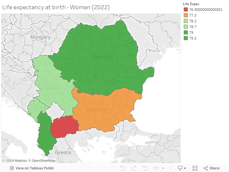 Life expectancy at birth - Women (2022) 