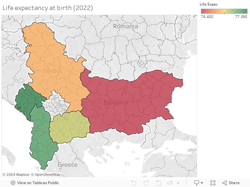 Life expectancy at birth (2022) 