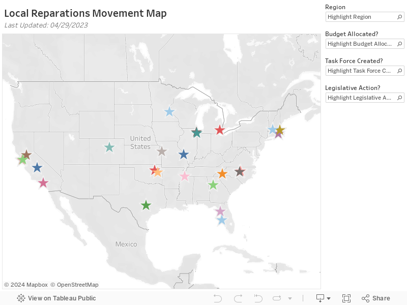 Local Reparations Movement MapLast Updated: 04/29/2023 