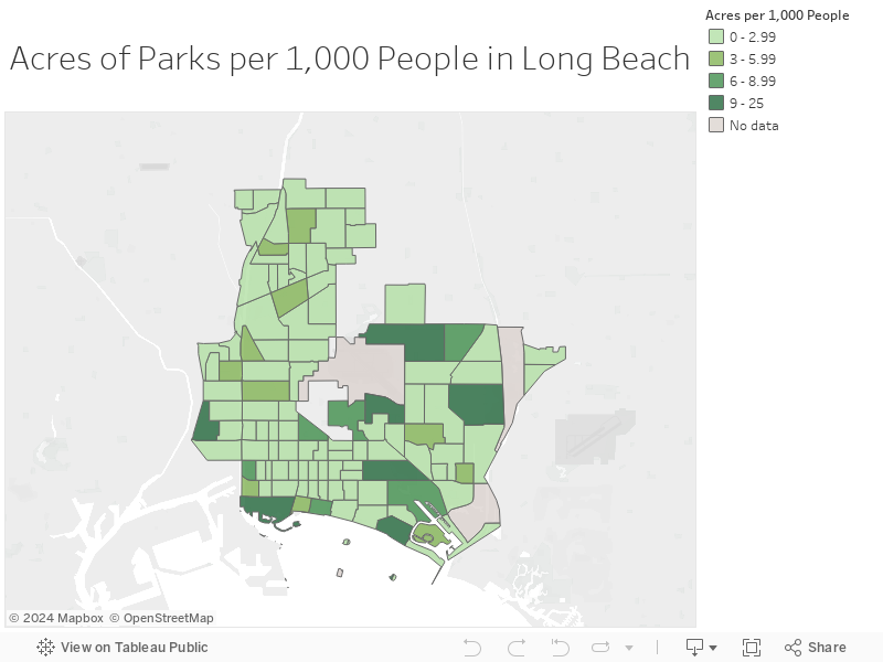 Acres of Parks per 1,000 People in Long Beach 