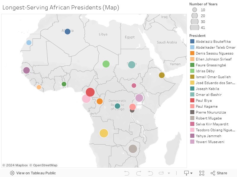 Longest-Serving African Presidents (Map) 