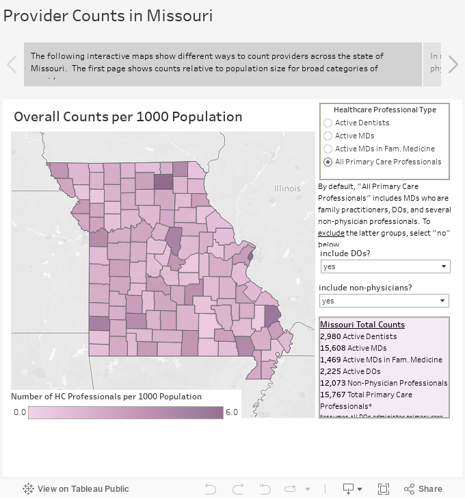 Provider Counts in Missouri 
