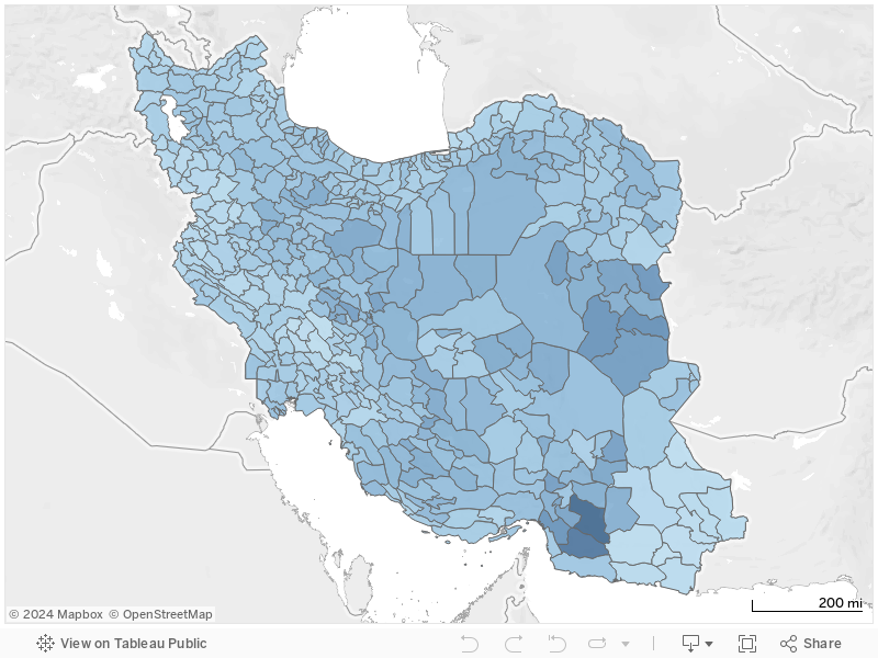 Percentage of Jalili votes per county 