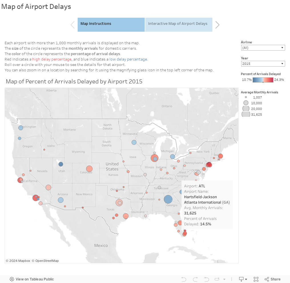 Map of Airport Delays