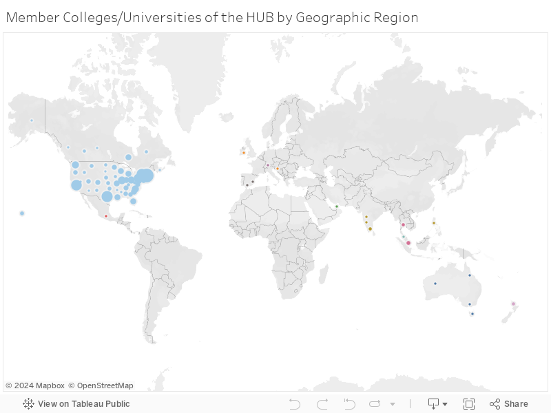 Member Colleges/Universities of the HUB by Geographic Region 