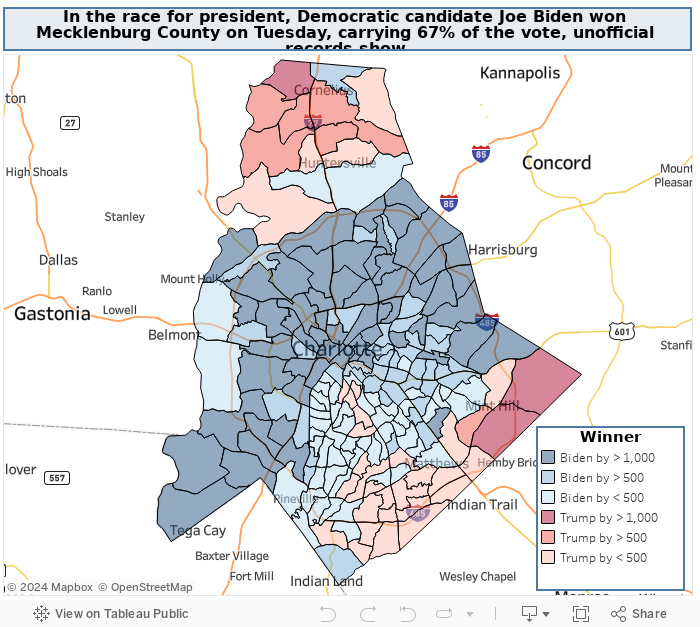 Mecklenburg went for Joe Biden. See how what precincts he carried ...