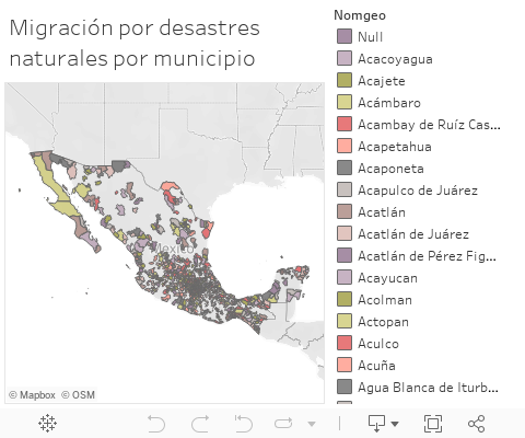 Migración por desastres naturales por municipio 