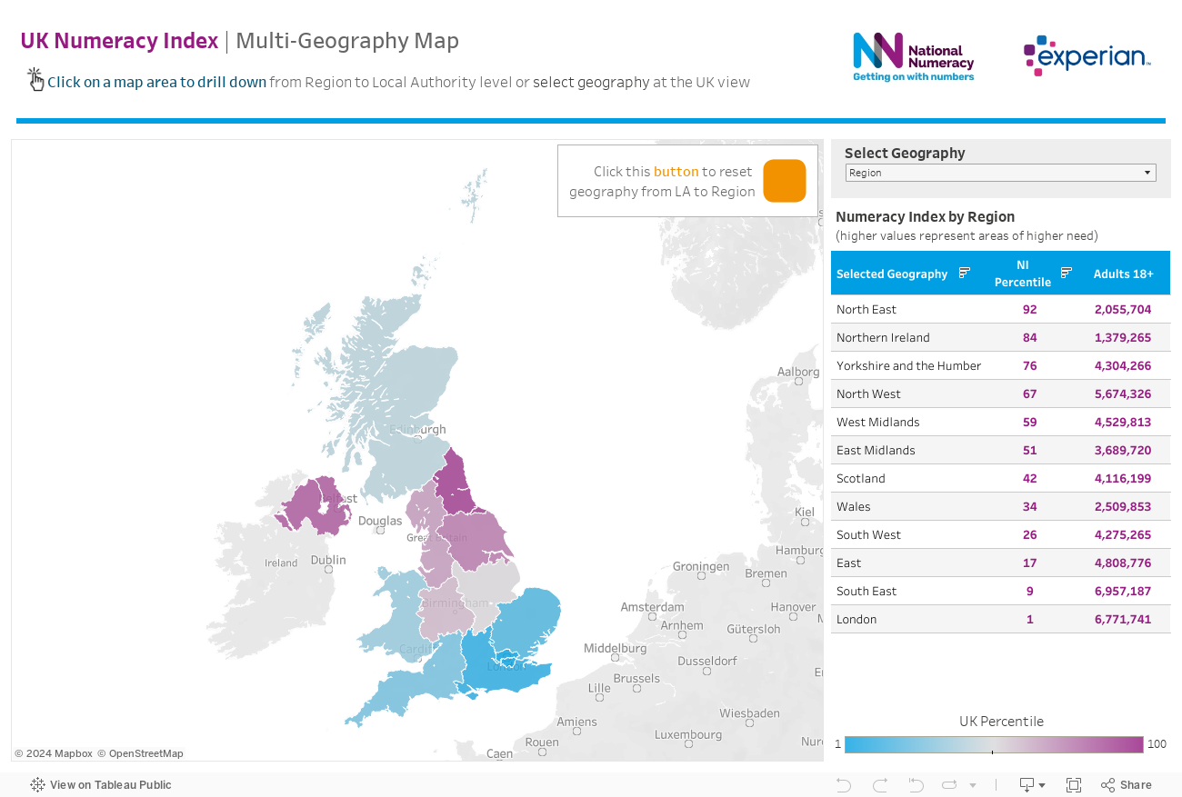 UK Numeracy Map 