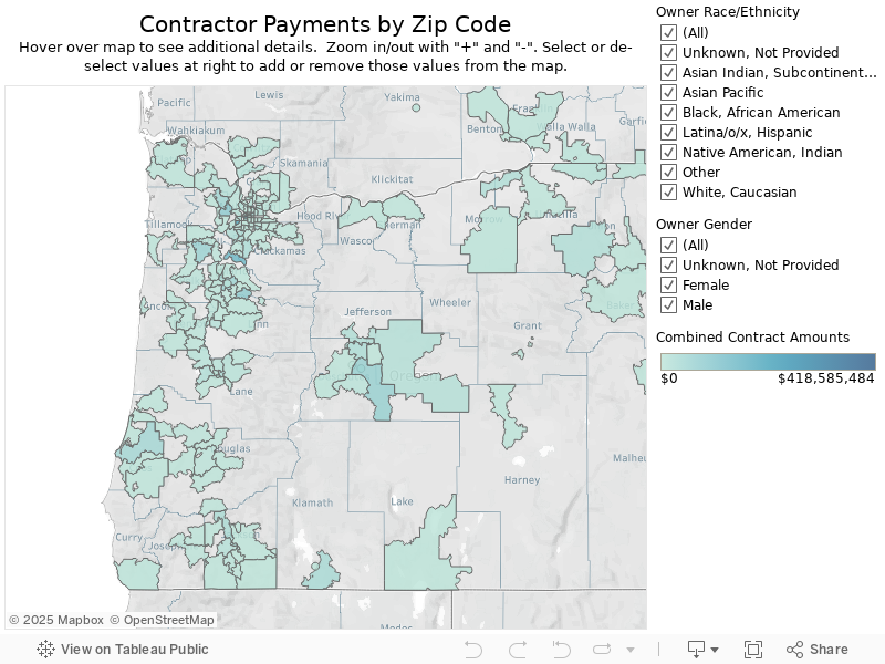 Contract Values by Zip Code 