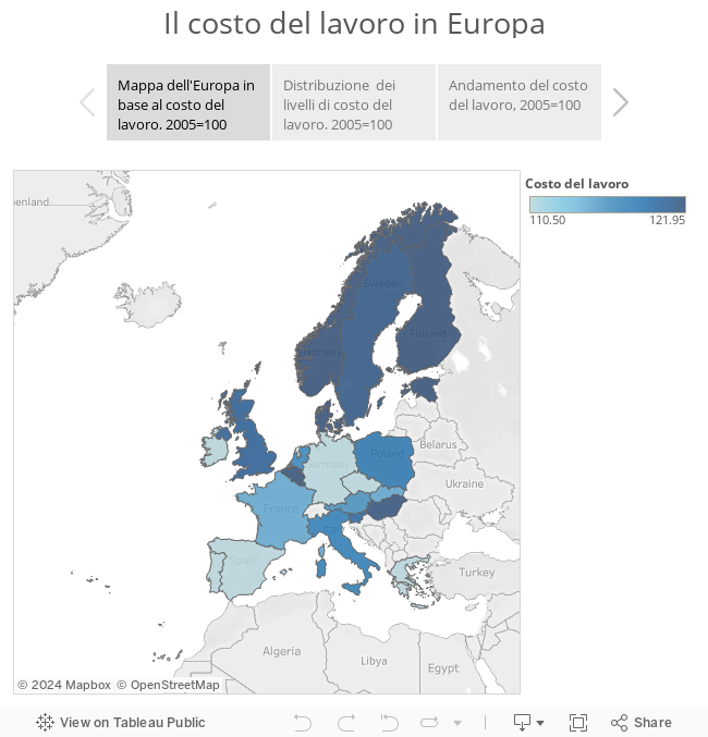 Il costo del lavoro in Europa 