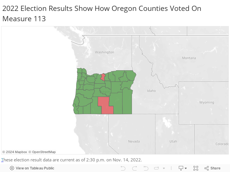 2022 Election Results Show How Oregon Counties Voted On Measure 113 