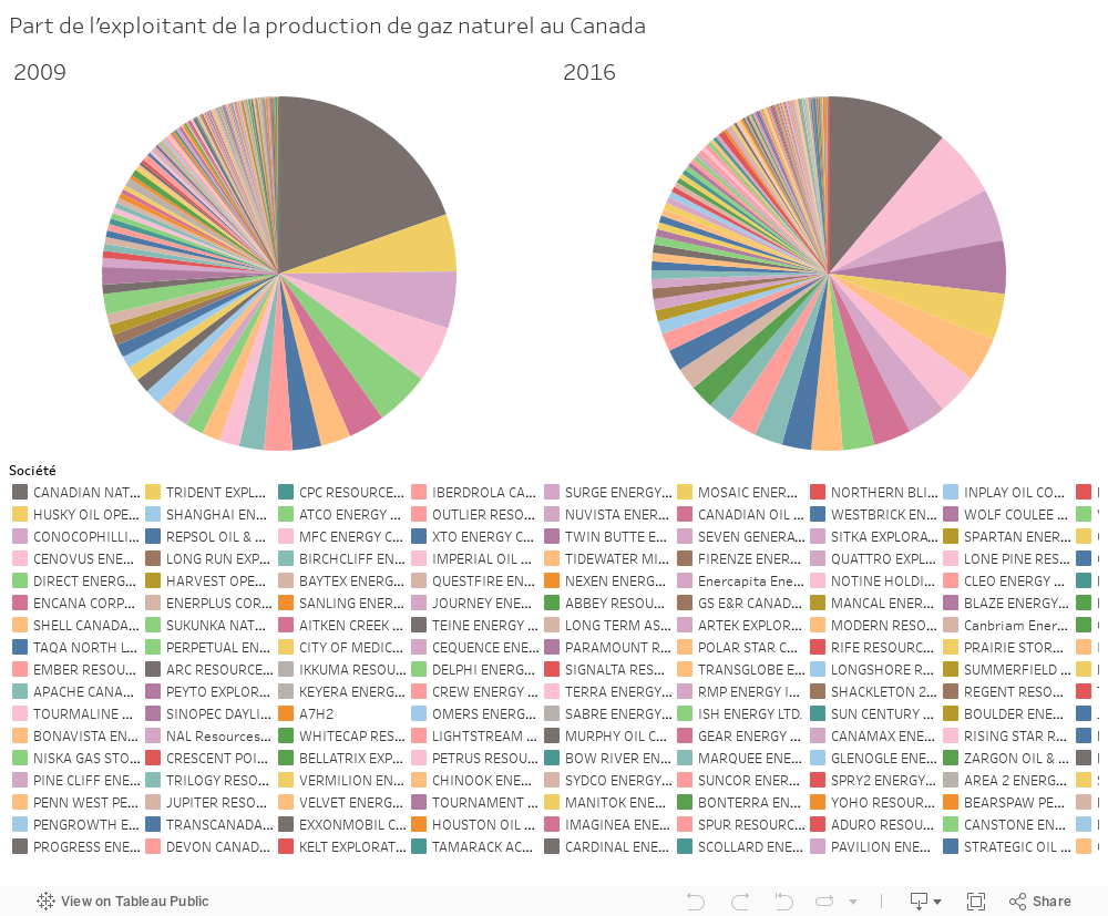 Part de l’exploitant de la production de gaz naturel au Canada 