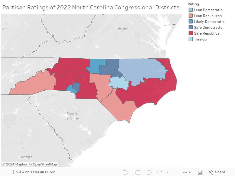 Partisan Ratings of 2022 North Carolina Congressional Districts 