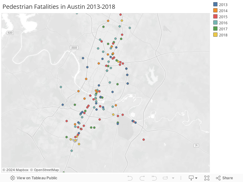Pedestrian Fatalities in Austin 2013-2018 