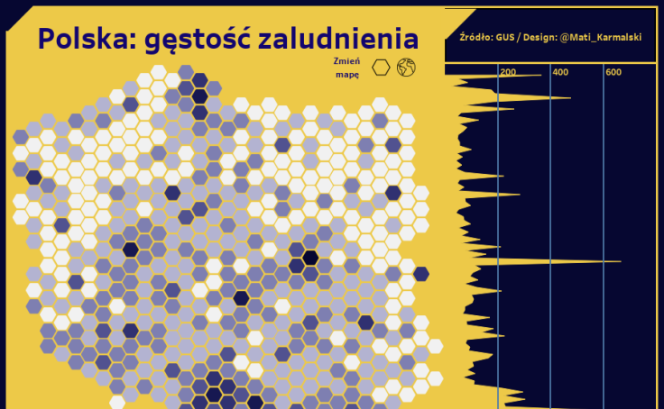 Poland population density Tableau Public