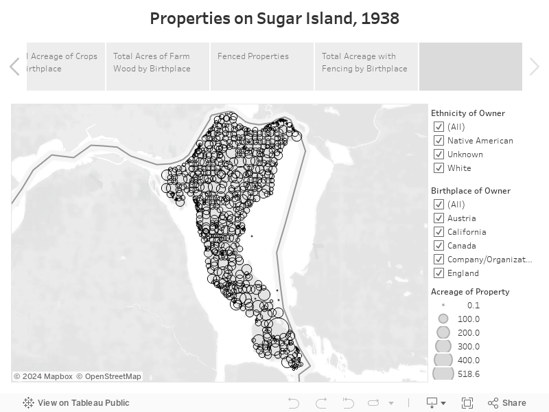 Properties on Sugar Island, 1938 