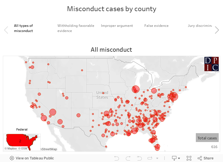 Misconduct cases by county 