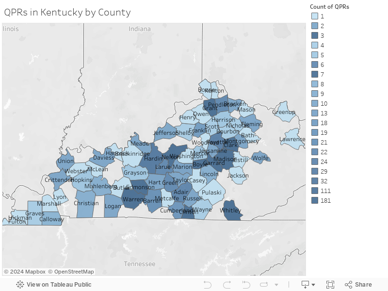 QPRs in Kentucky by County 
