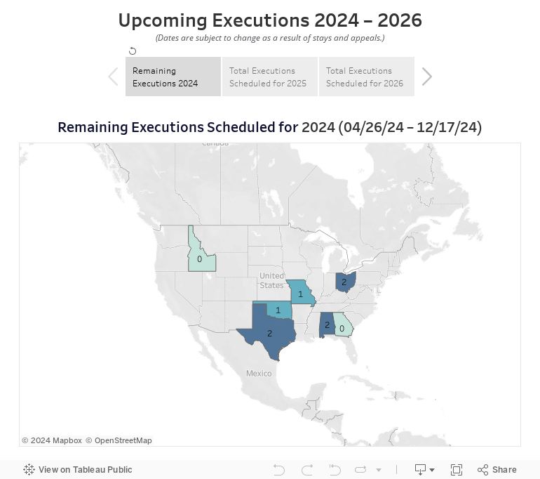 Upcoming Executions 2023 – 2026(Dates are subject to change as a result of stays and appeals.) 