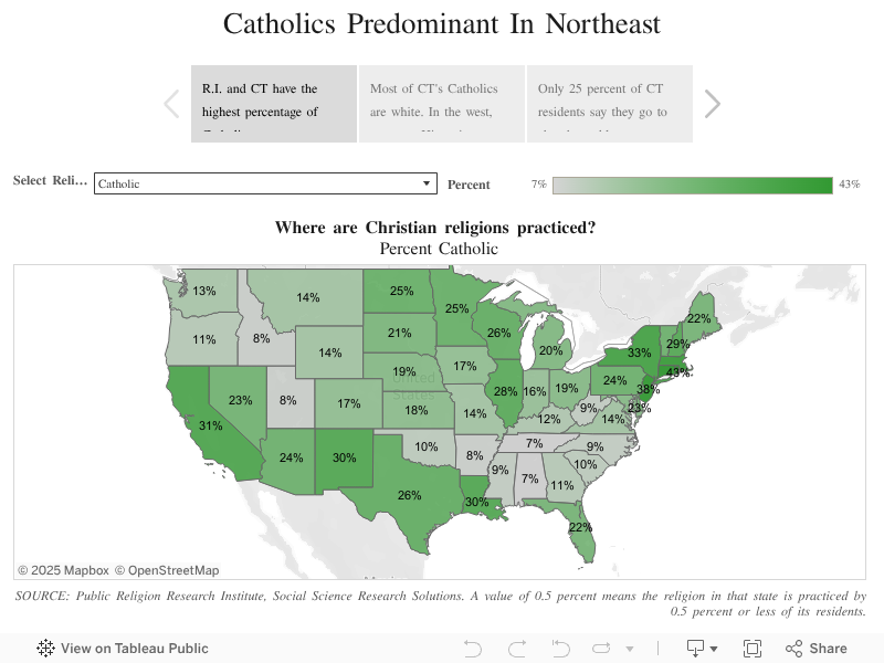 Connecticut And Rhode Island, The Most Catholic States, Not On Pope's