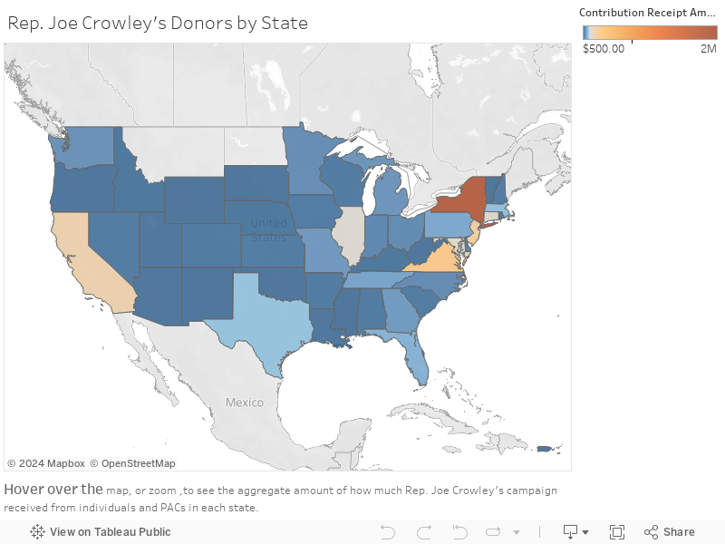 Rep. Joe Crowley's Donors by State 