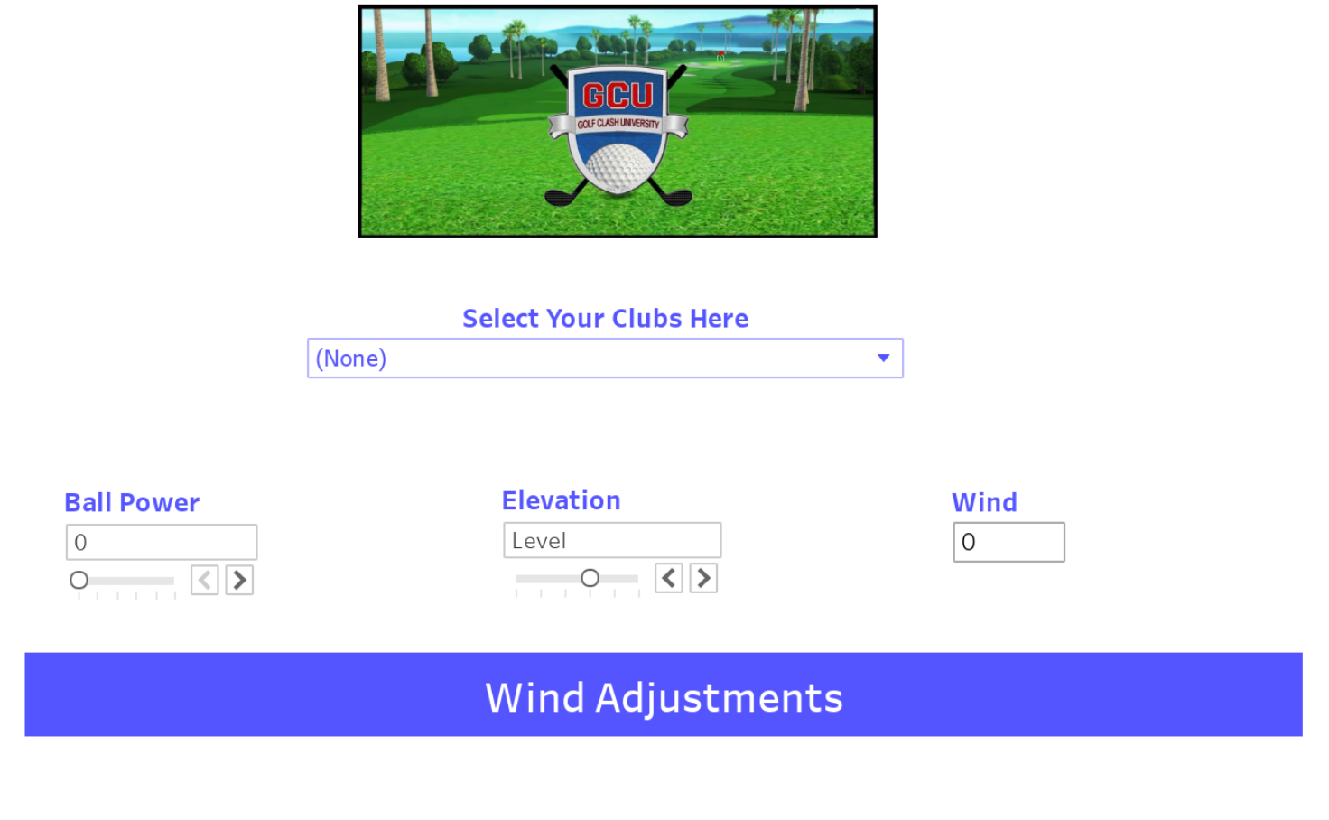 Golf Clash Wind Adjustment Chart
