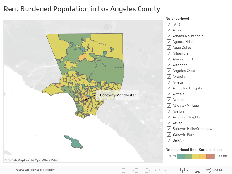 Rent Burdened Population in Los Angeles County 