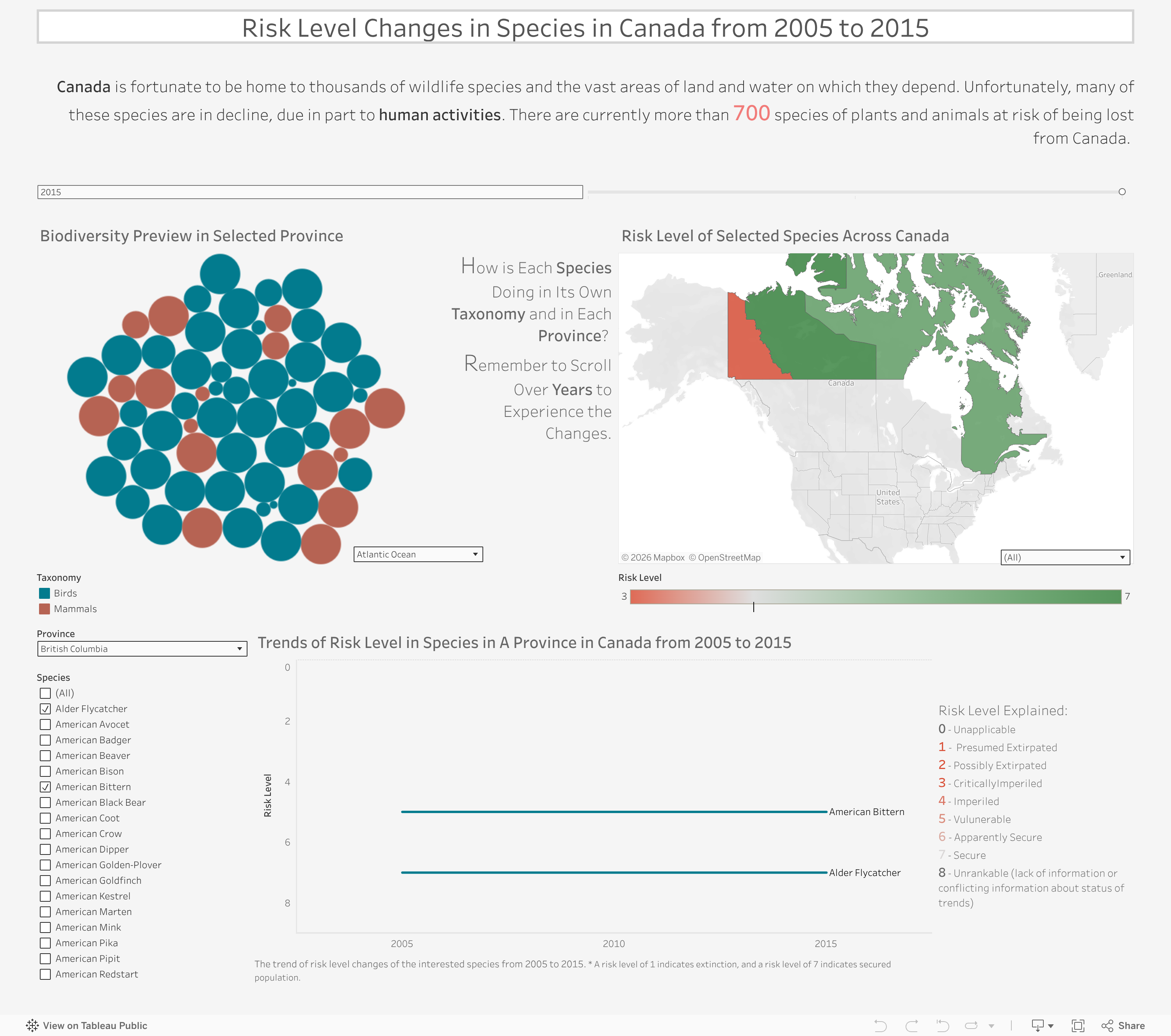 Screenshot of a dashboard from the IronViz submissions