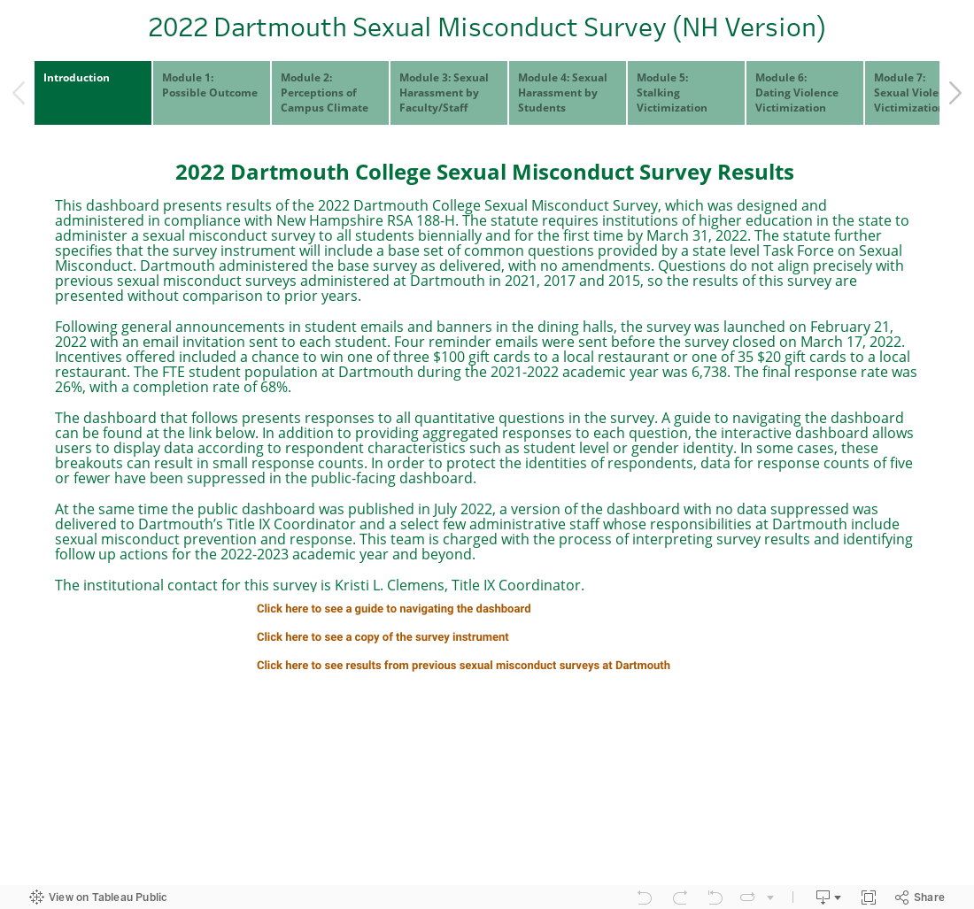 2022 Dartmouth Sexual Misconduct Survey (NH Version) 